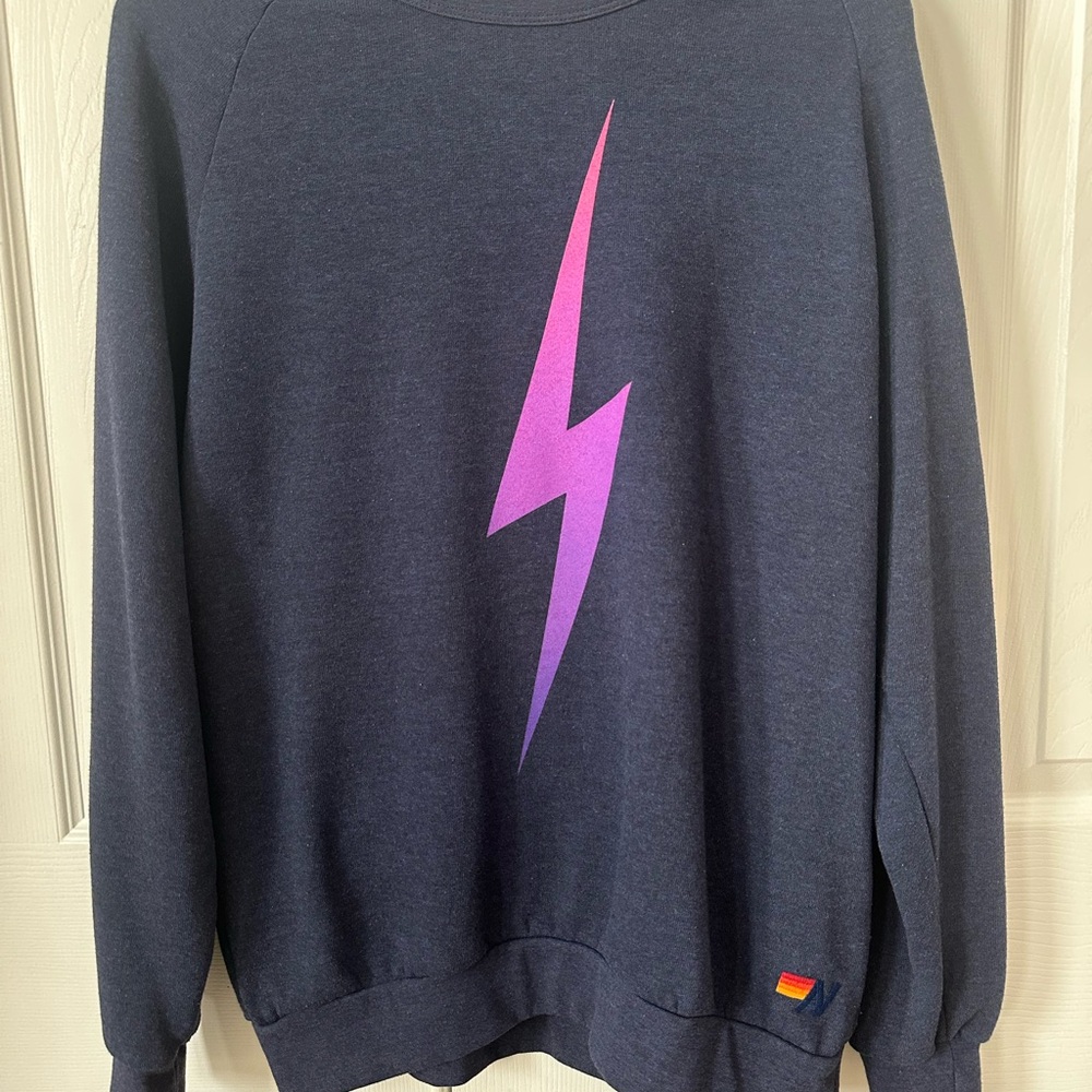 Aviator Nation Crewneck Sweatshirt, large, blue, super soft
